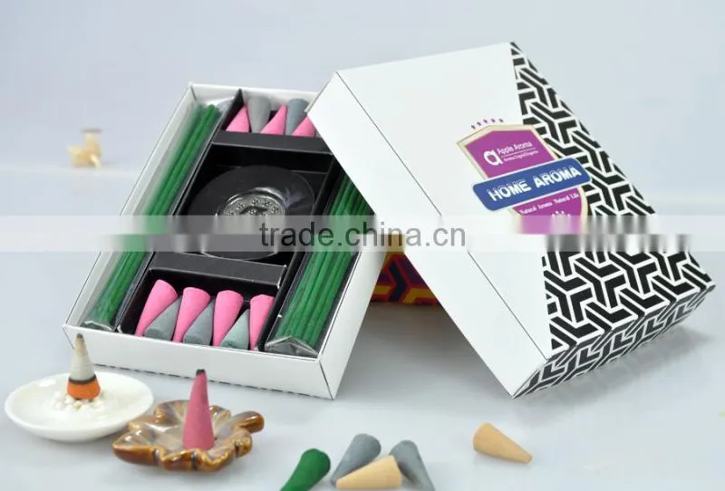2015 new design cone incense manufacturer/india cone incense/scented incense gift set/color incense sticks
