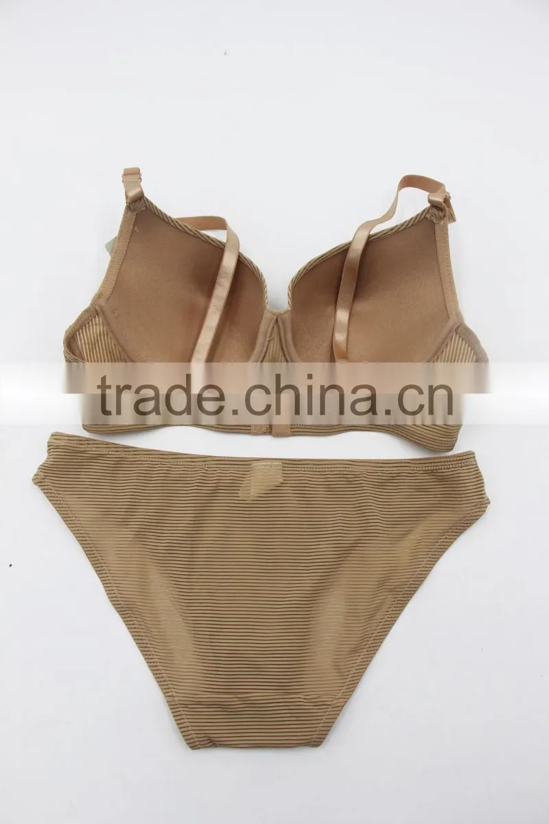 Sexy and comfortable bra set High Quality Ladies Striated Sexy panty and bra sets