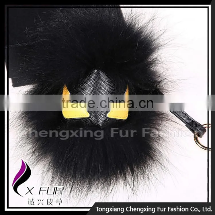CX-R-48D Long Hair Fashion Cheap Genuine Raccoon Fur Keyring