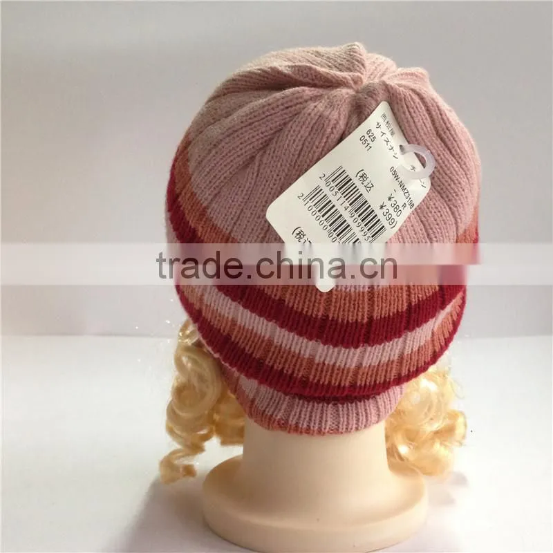 new acrylic lovely girl's knitted kids baby hats factory