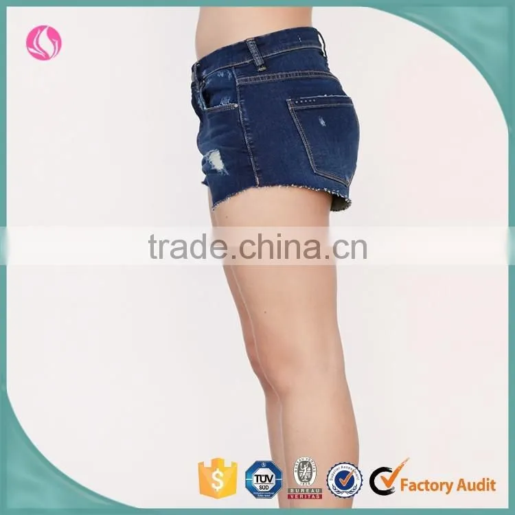2016 Fancy Hot Shorts Womens Navy Washed Denim Sexy Shorts