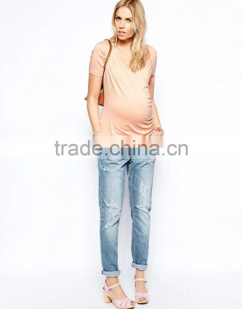 Wholesale blank maternity t shirts in high quality