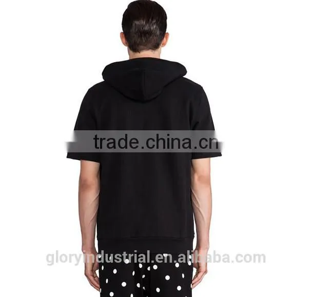wholesale blank pullover half sleeve hoodies