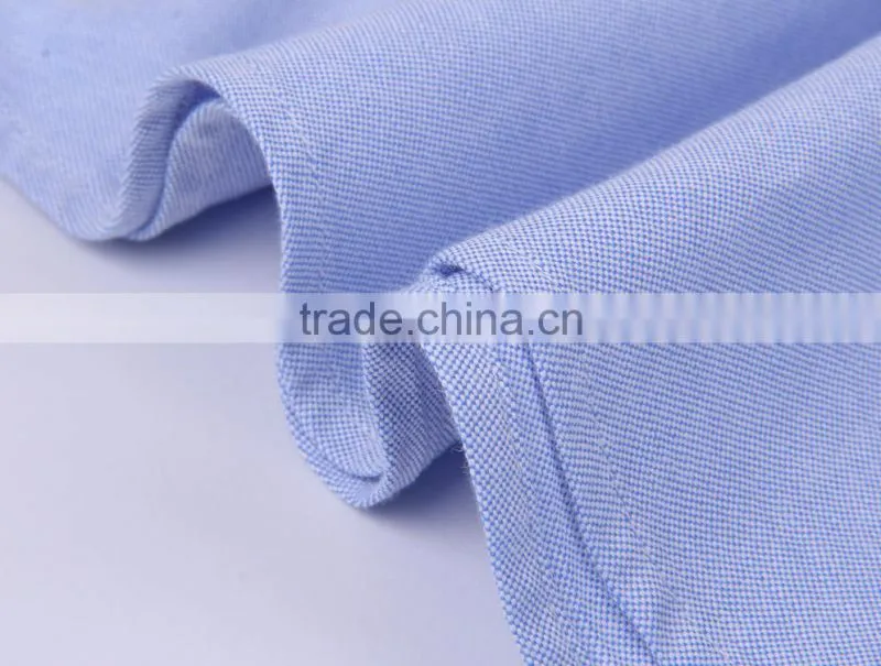 2017 new blue oxford men's long sleeve casual shirt wholesale