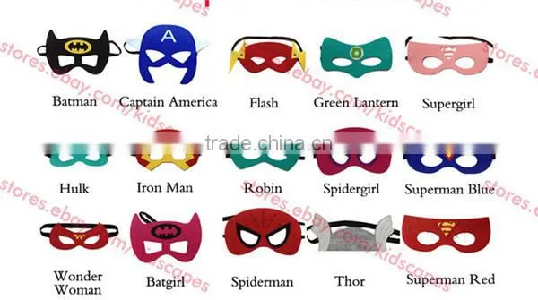 Felt Superhero Mask For Kids 14 to choose from Batman, Spiderman, Superman, Ironman