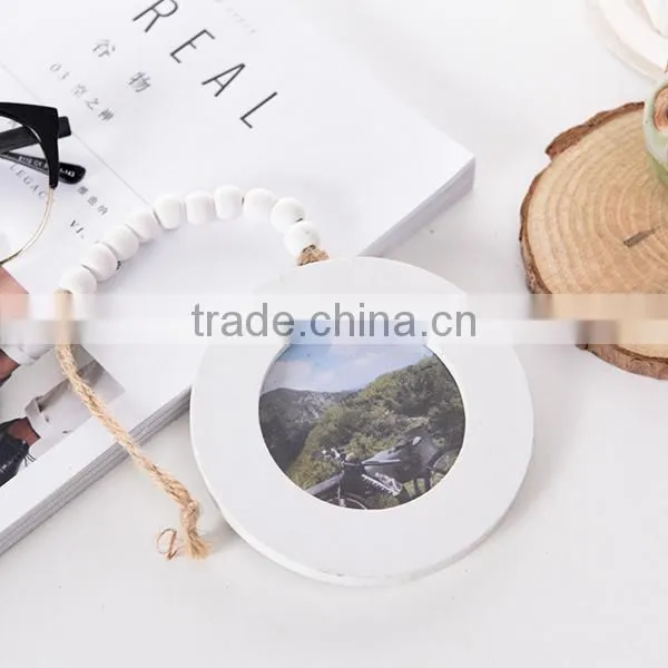2017 New Photo Frame Designs Heart Shaped Wood Craft Photo Hanging Pendant