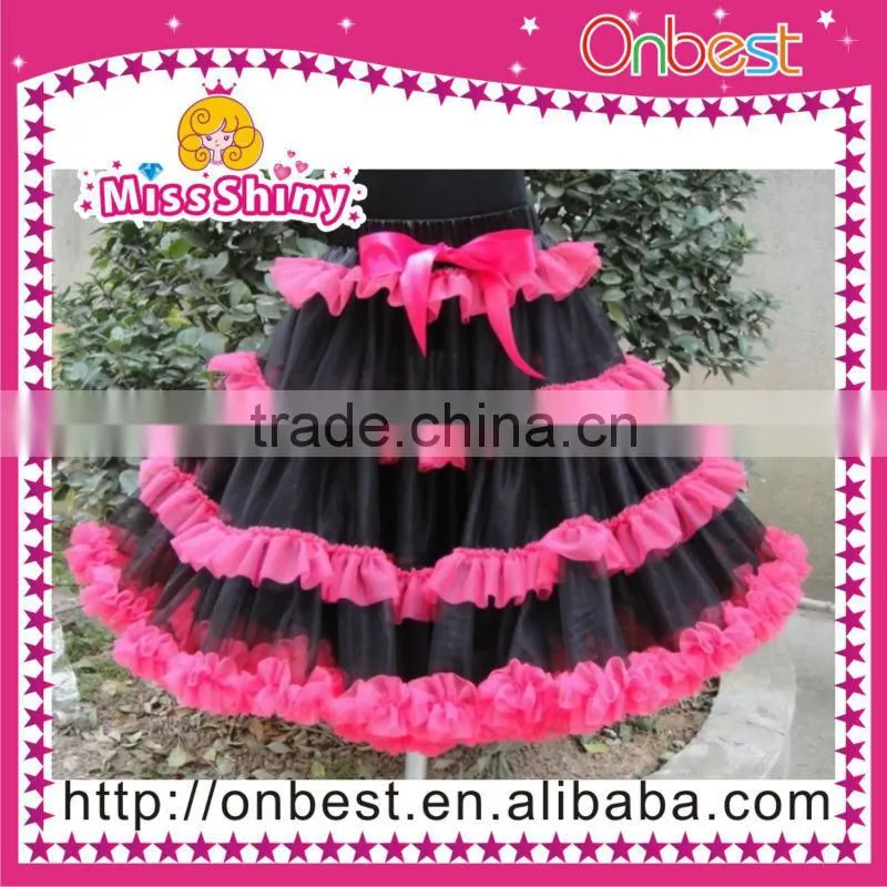 Good quality Pettiskirt Baby Girl Ruffle Tutu Pettiskirt with zebra bow