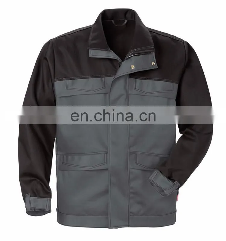 Hot sale poly cotton gray color work mens jacket for industrial