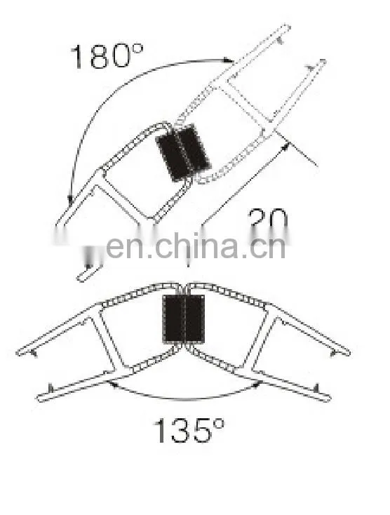 PVC magnetic shower door seal strip for 180 degree and 135 degree glass doors