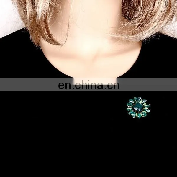 Top Crystal Glass Sparkling Women Brooch Fashion Jewelry 6 Colors Wholesale