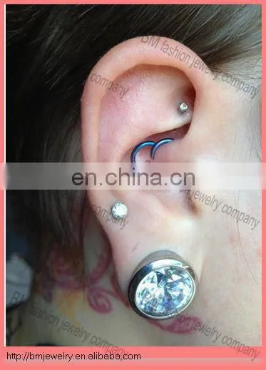 Coated titanium flesh tunnel piercing screw plug piercing stainless steel body jewelry