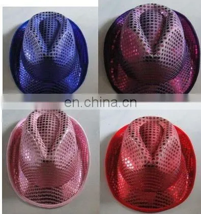 red sequin cowboy party hats