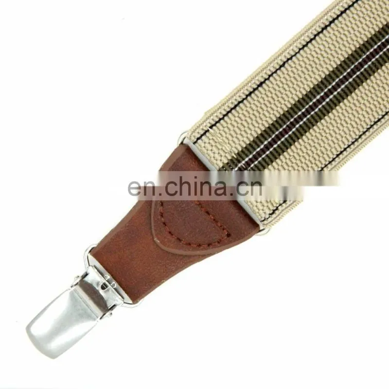Fashion brand 3 clips men's suspenders adult striped suspenders