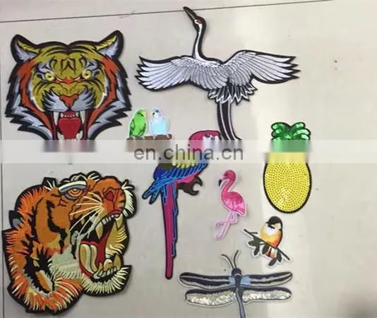 embroidery patches stick on applique for shirt /shoes iron on embroidery patch