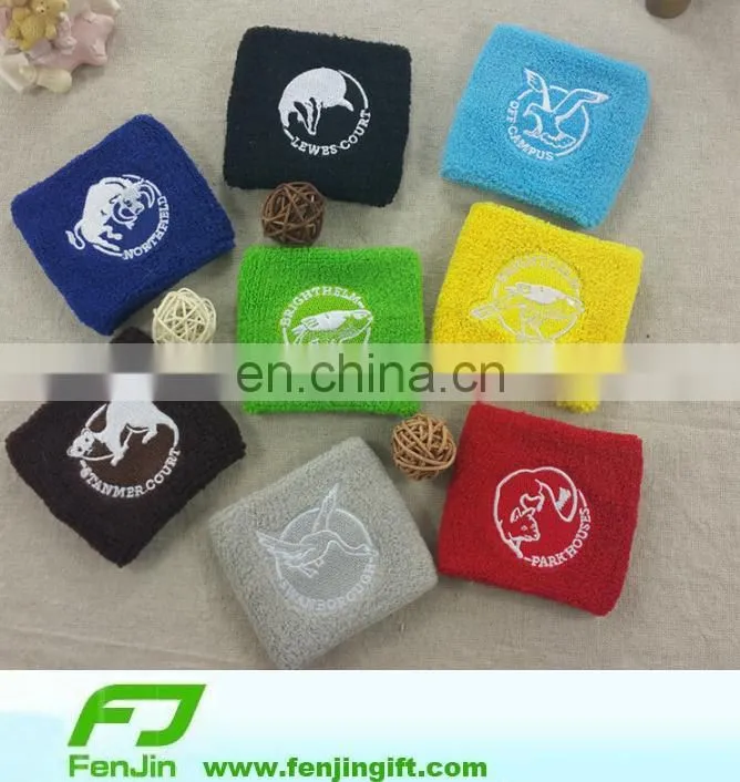 embroidery logo cotton terry wristband
