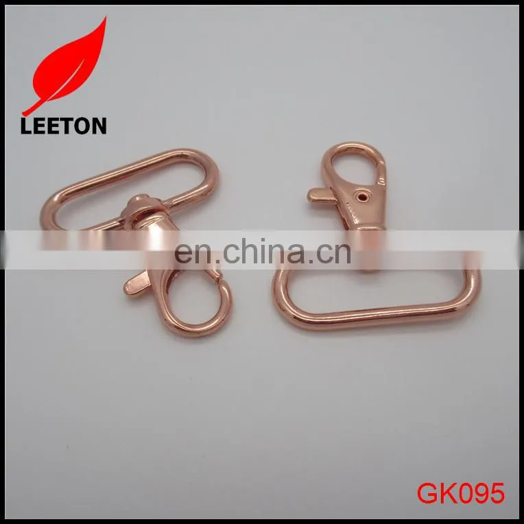 Factory supply 30mm shiny rose gold swivel snap hook