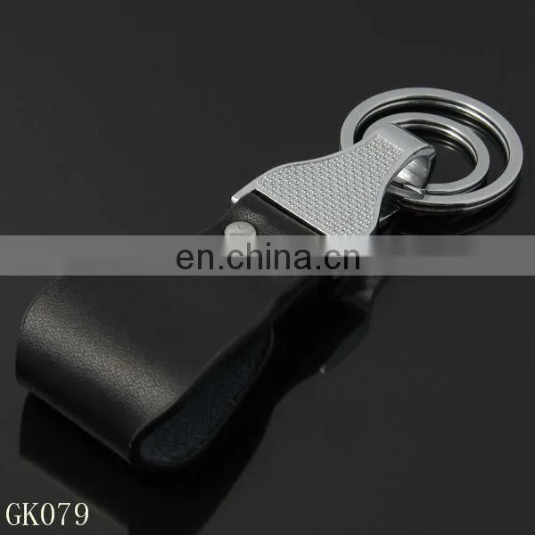 Genuine leather belt key chain with keyring-GK080