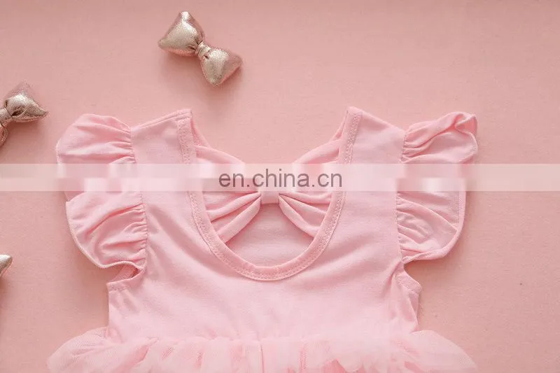 Wholesale Baby Girls Cotton Clothes Princess Ruffle Birthday Baby Girls Party Romper