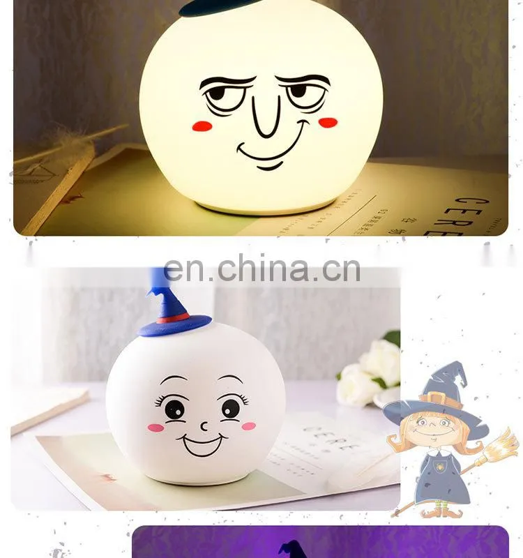 Baby night lights led lamp style Halloween soft silicone night light