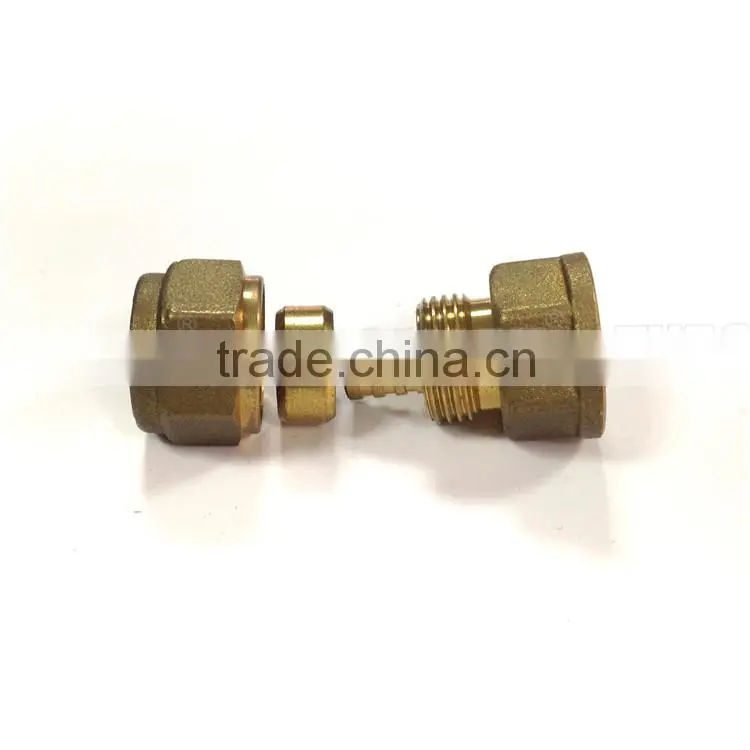 Lead free BSP NPT 110 series brass union male female equal screw fitting for water pex pipes