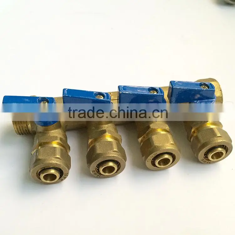 China supplier CW617N brass separator gas valve manifold with hose faucet handle adjustable