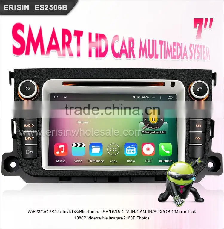 Erisin ES2506B Android 4.4.4 2 Din 7 inch Touch Screen Car DVD Player for Mercedes Smart