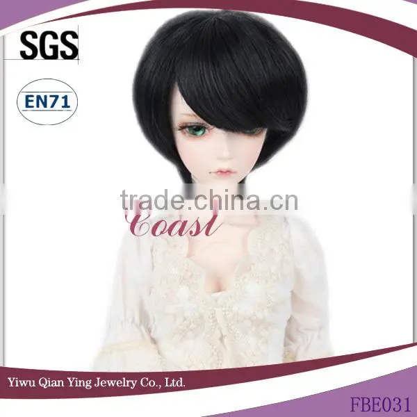 BJD short black doll wigs with bang