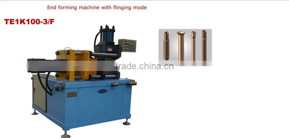 metal pipe end forming machine with flinging mode