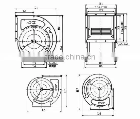 DKT series double inlet centrifugal fan