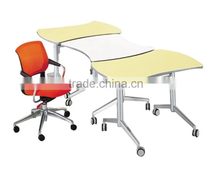 New design folded aluminum desk meeting hall table with wheels HD04A1-E