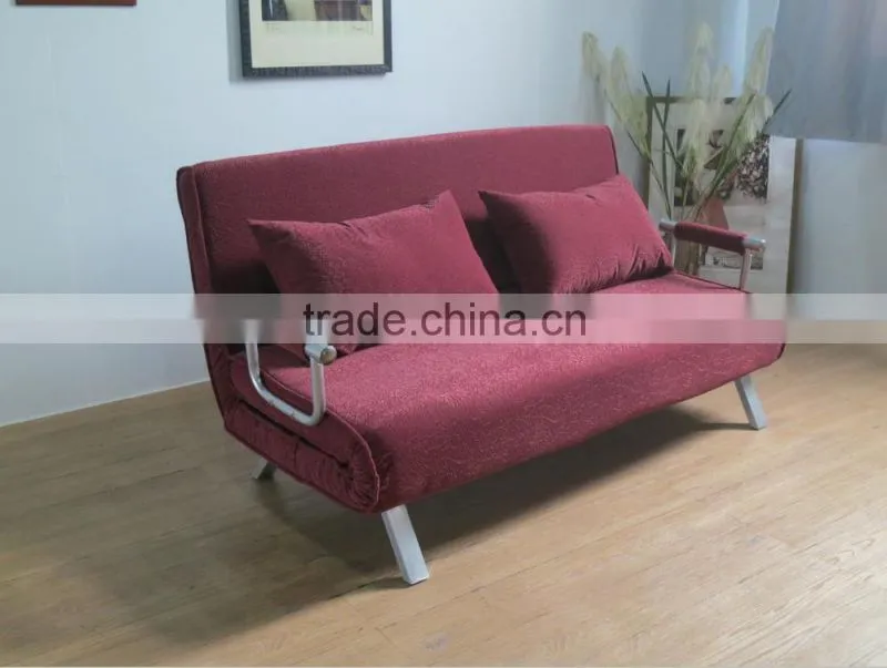 Modern Living Room Steel Structure Cheap Fabric Folding Futon Sofa Bed China Supplier
