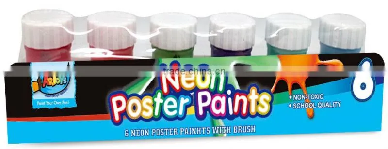 6 ct 20ml Neon Poster Paint ARTOYS A0250