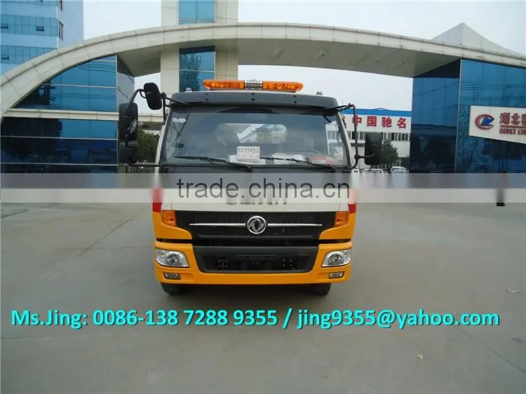 KPT C390 wrecker tow truck 140HP, one drive two flatbed wrecker truck with 5.6m tablet