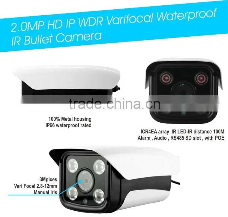 Panasonic 34229 CMOS 2.0MP HD IP WDR Vari focal outside adjust IR Bullet Camera Compatible with Hikvision and DaHua NVR