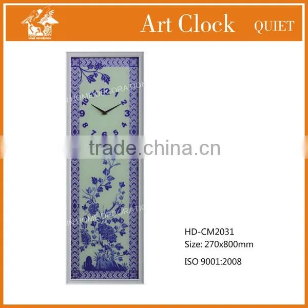 fashion glass flower wall clock