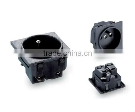 1 round pin black and white desktop power outlet