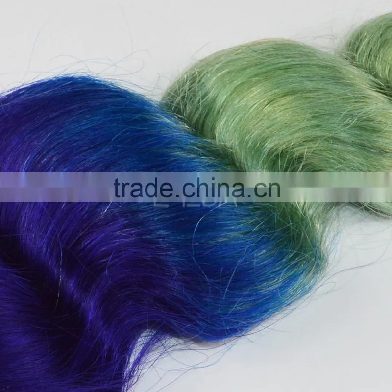Popular hair Two tone color clip in remy human hair extensions for black