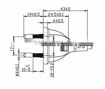 2 Pins Euro 2.5A 250V male female ac power plug