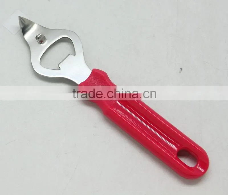PROMOTIONAL PLASTIC + STAINLESS STEEL CAN OPENER, SMALL BOTTLE OPENER