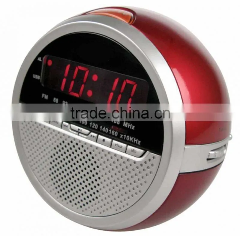 Top Selling LED Display USB Music Playback Alarm Clock Radio