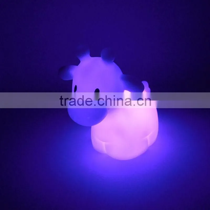 Cute LED PVC Beautiful Vynil Sheep toy with Colorful Flashing Night Light Decoration Indoor