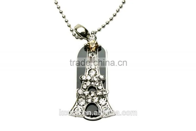 Necklace Eiffel tower shape usb flash drive