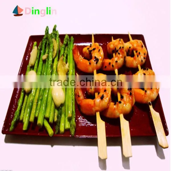 Disposable bamboo skewer with handle for bbq with high quality