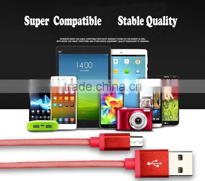 5PIN Multi color USB 2.0 micro USB cable for Android cell phone usb cable