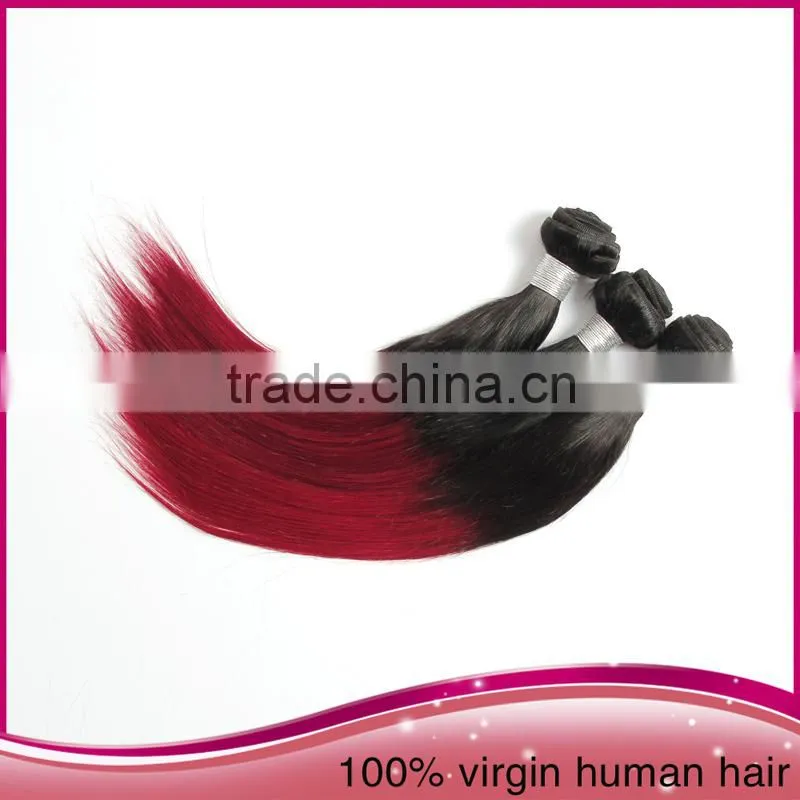 22"Ombre Straight Wave Human Hair Brazilian Italian Weave Human Hair Extension