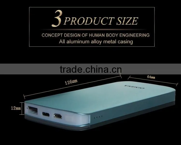 2016 larger capacity mobile power bank 6000mah powerbank charger with LED display