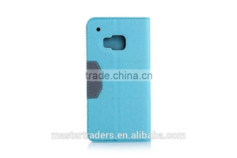 Frosted Auto Pull Flip Wallet PU Leather Case For HTC M9 MT-3024