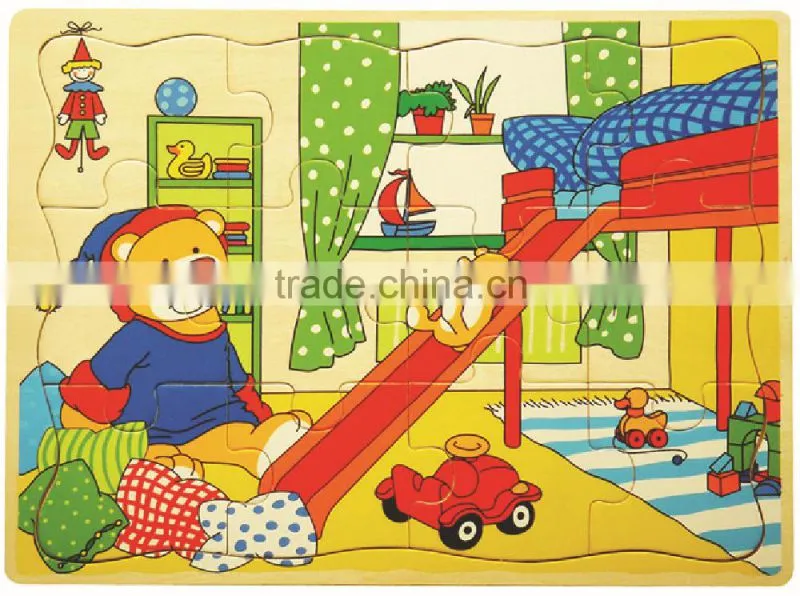 china product price list silk screen printing wooden bear children's slide in bedroom design 2d jigsaw puzzle games