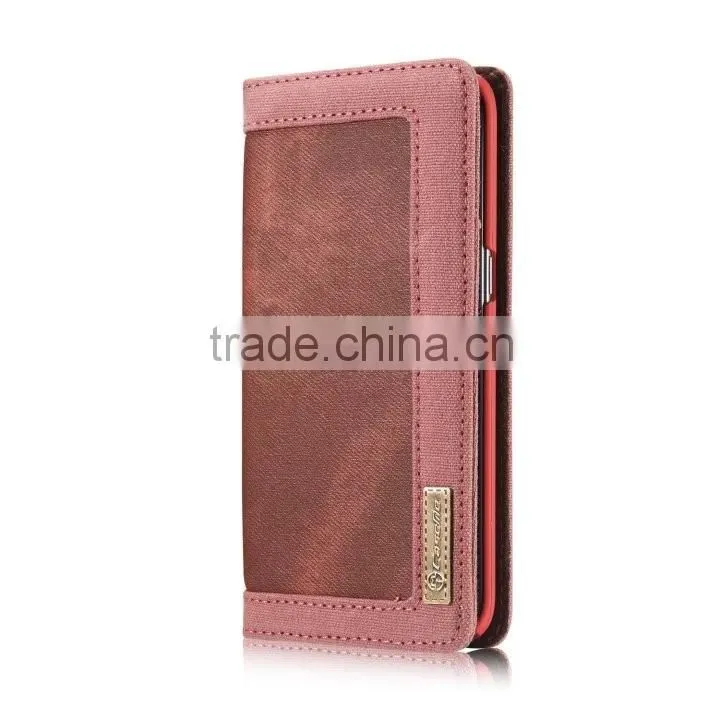 Caseme high quality jean cloth flip case for S7 edge wallet waterproof holder case with inner card slot for S7 edge