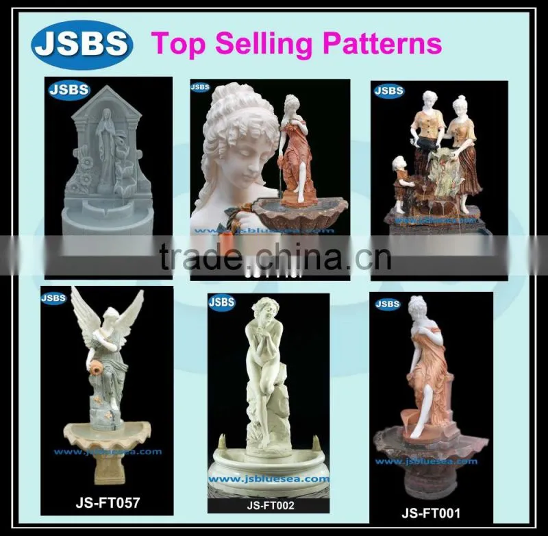 indoor stone carved lion head wall fountain
